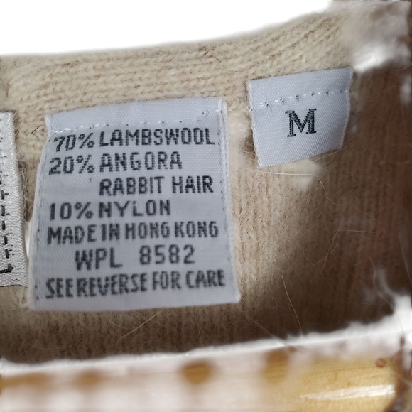 Vntg Evan Picone Women's Cream Sweater Vest. Lambswool & Angora. 80s. MED. A000 - Picture 4 of 8